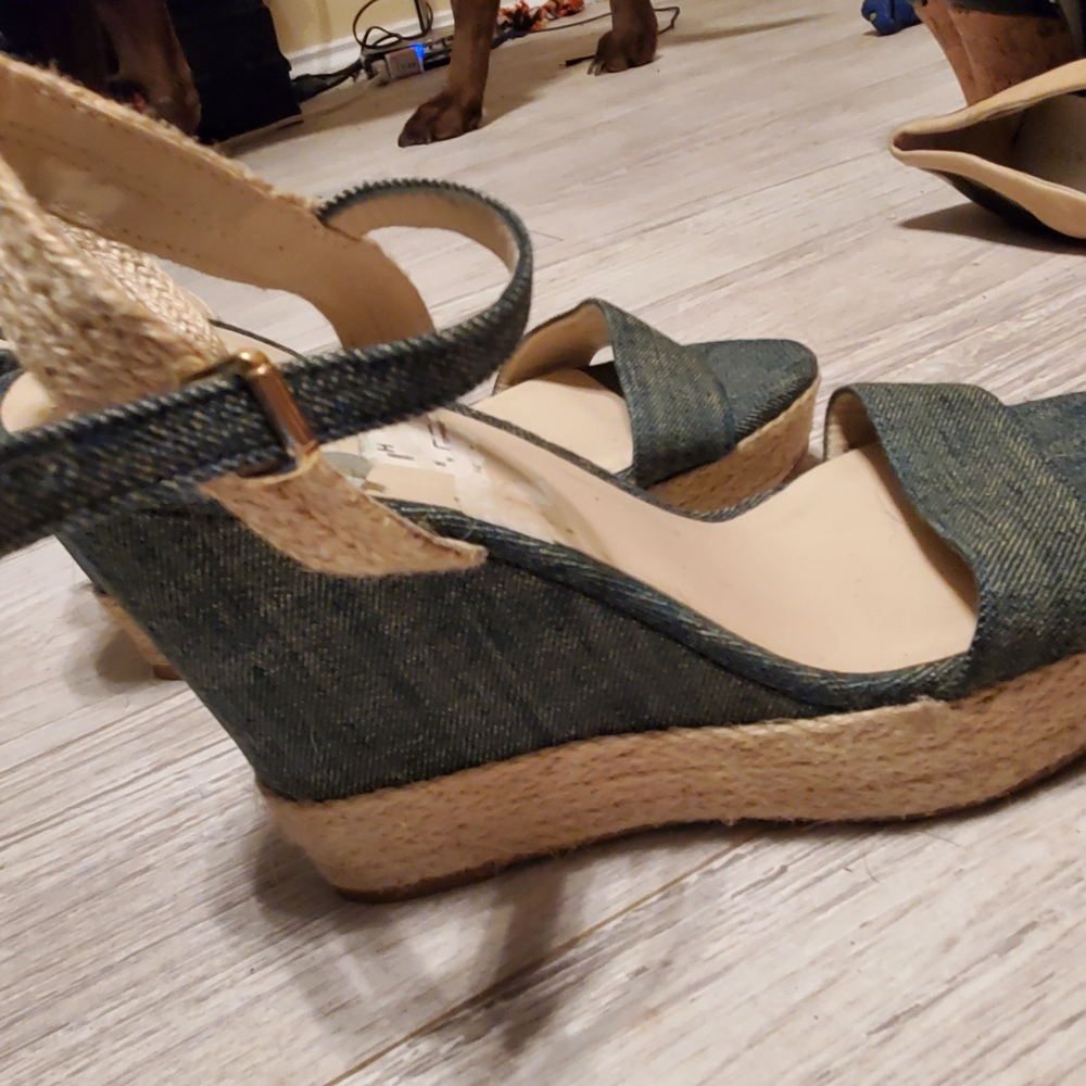 Fergalicious Denim Espadrille Wedges
